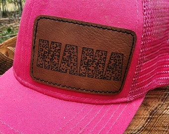 MAMA Leopard Snapback Ponytail Hat