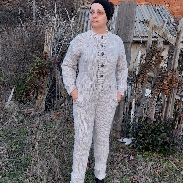 Thick Wool Union Suit Etsy