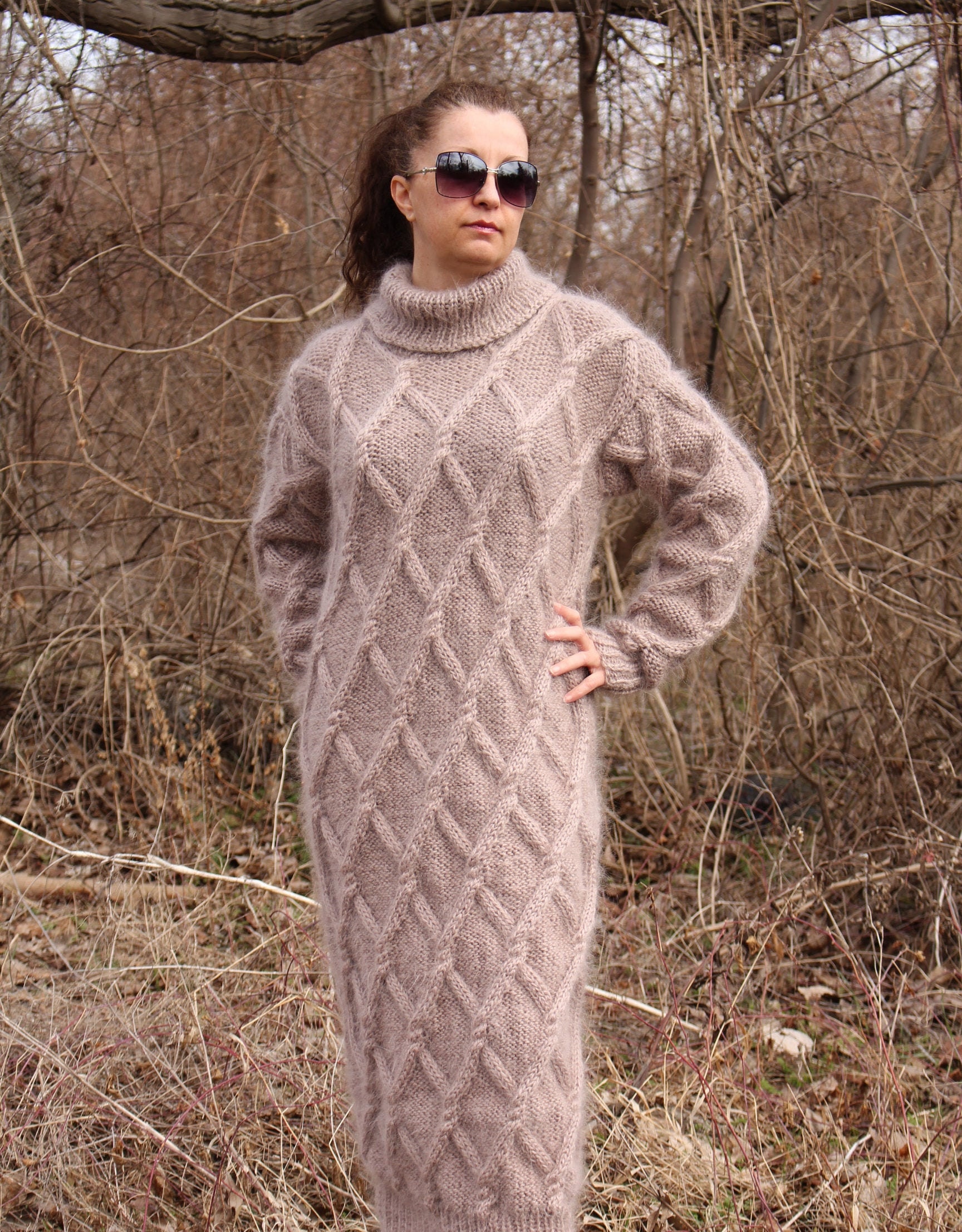 Mohair Dress Turtleneckthick and Chunky Sweatercable - Etsy