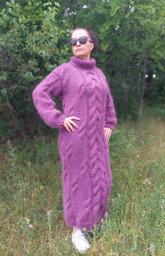 purple knit sweater dress Tilly