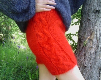 Hand Knit Mohair Pants ,Thick and Fuzzy Shorts