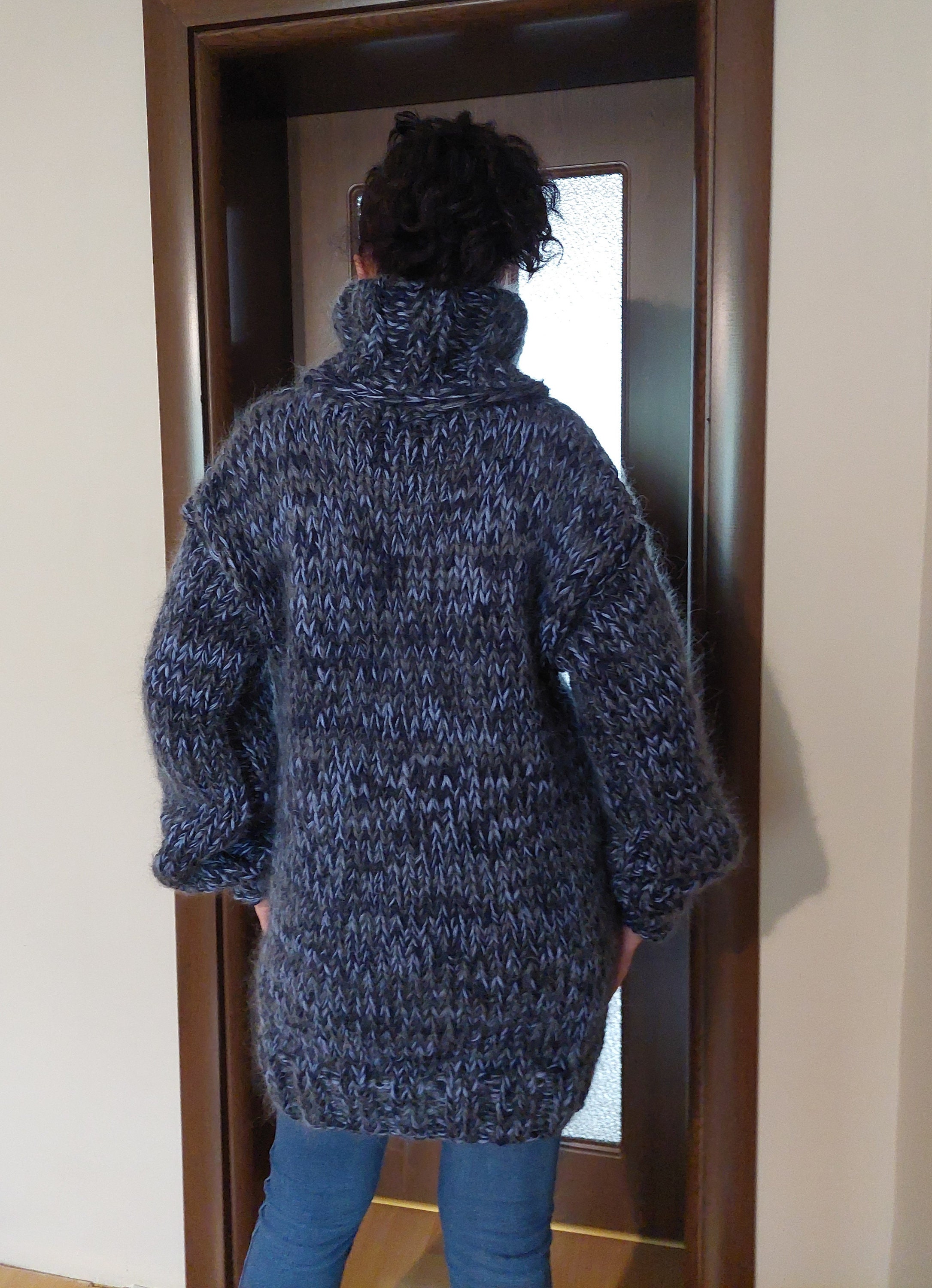 12 Strands Mohair and Wool Sweater Men Thick and Chunky