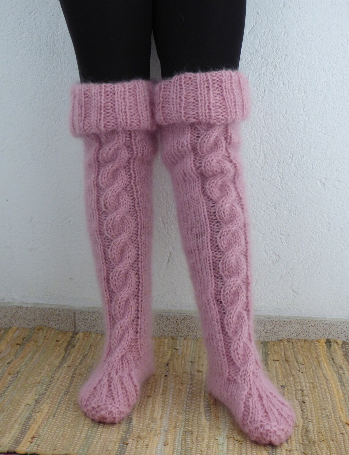 Hand Knit Mohair Sockshandmade Warm Legs - Etsy