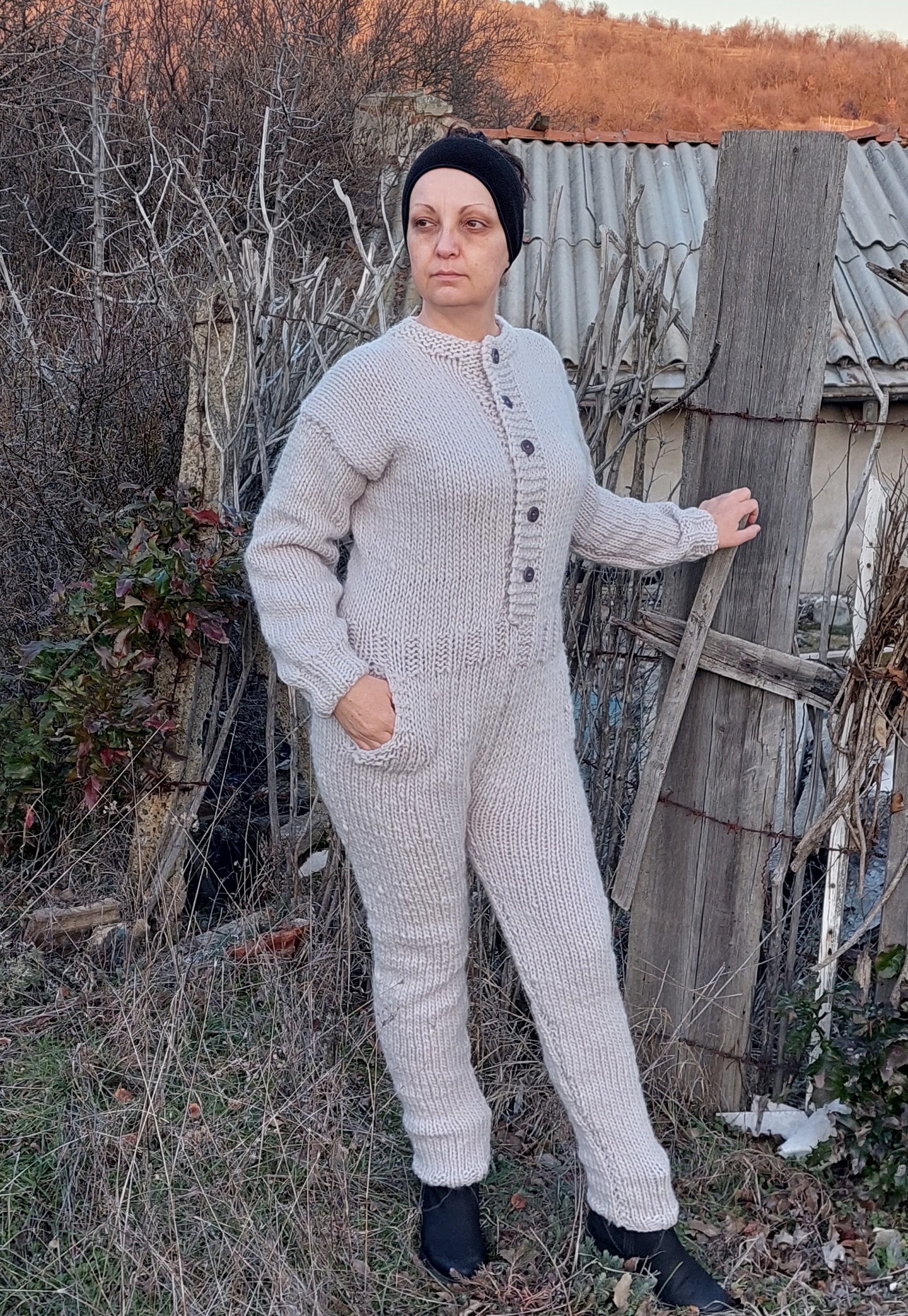 Wool 100 Merino Union Suit,thick and Soft Eco Yarn Pants ,warm