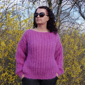 Mohair Pullover Frauen Handgefertigte Chunky Pullover Pullover Englisch Ribble Knit