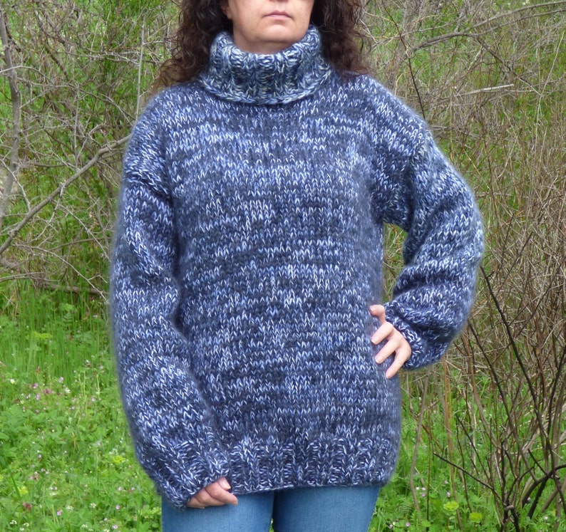 Mohair Sweater Men Turtleneck ,Thick and Chunky Pullover Melange Mohair Sweater Men Turtleneck ,Thick and Chunky Pullover Melange