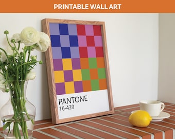 Pantone Art Print / Impresión digital retro / Descarga instantánea / Arte de pared imprimible de moda