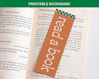 Imprimible Leer un marcador de libro / Marcador descargable / Marcador retro