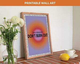 No queme la impresión de arte / Impresión digital retro / Descarga instantánea / Arte de pared imprimible de moda