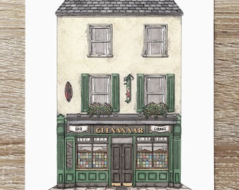 Glenanaar Bar Doneraile Co Cork Ireland Art Print, Irish Pub Wall Art, A4 Print