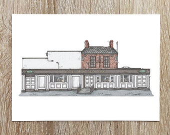 The Spotted Dog Limerick Ireland Pub Print, Irish Bar Illustration, Limerick City Pub Wall Art, A4 Print