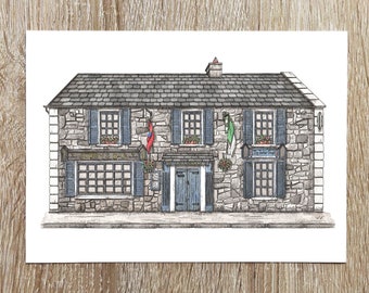 Scoby's Bar Co Limerick Ireland Art Print, Irish Pub, Limerick Pub Watercolour Illustration, A4 Print