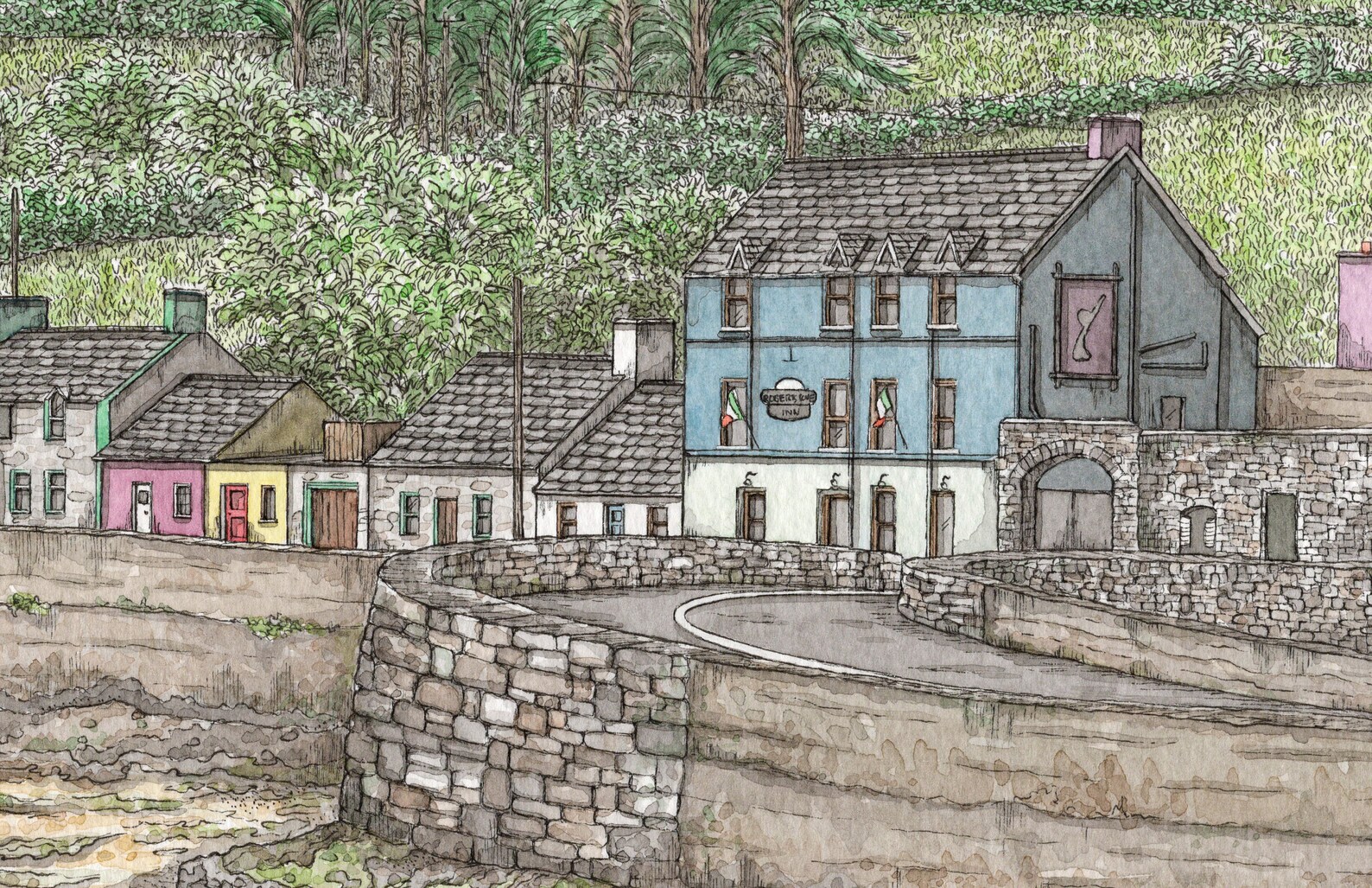 Robert's Cove Co. Cork Irish Village Art Print Cork Wall Etsy