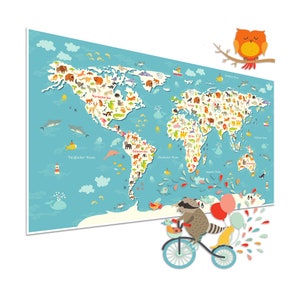 WELTKARTE FÜR KINDER als Poster - Die ganze Welt in deinem Kinderzimmer!