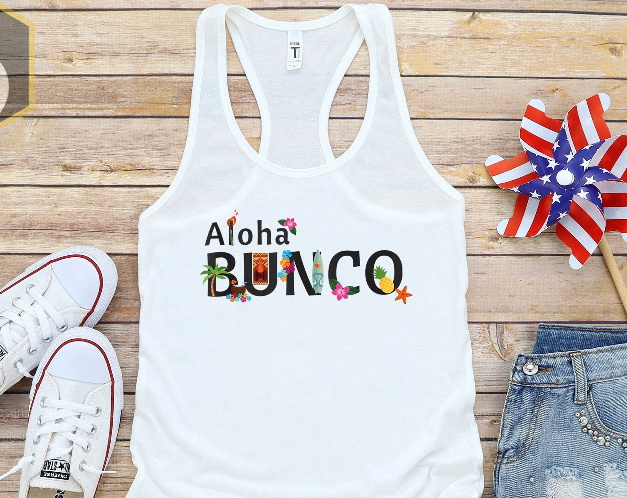 Discover Aloha Bunco Tank Top, Tropical Tank Top, Vacation Tank