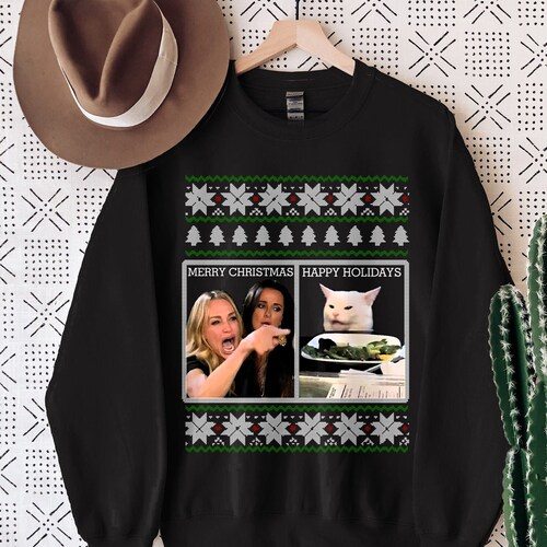 Ugly Christmas Sweater Knit Christmas Sweater Patchwork Etsy