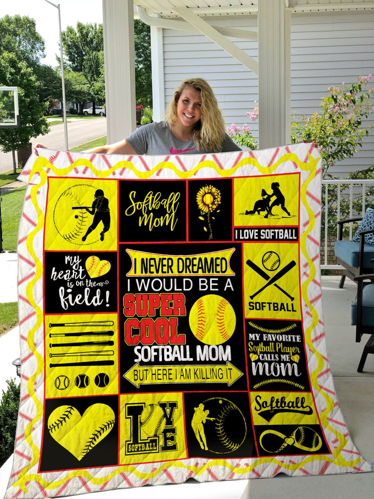 Softball Mom Blanket Softball Blanket Softball Stadium Etsy