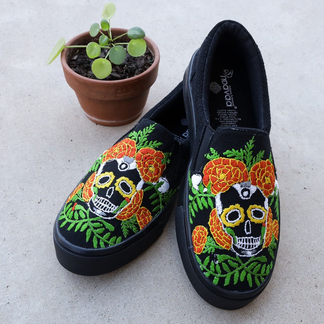 Día De Los Muertos Embroidered Sneakers
