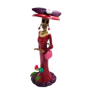 Dancing Catrina Day of the Dead Wooden Sculpture