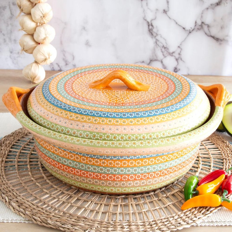 XL Capula Clay Cazuela, Serving Dish With Lid - Etsy