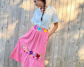 Mexican Wrap Skirt Mexican Skirt Embroidered Skirt Mexican - Etsy