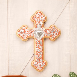 Wooden Wall Cross with Milagritos, Large