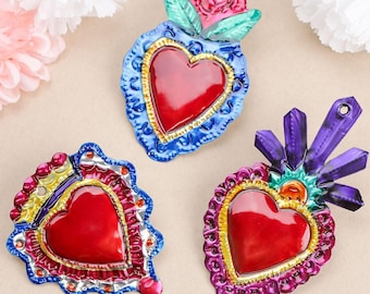 Small Mexican Milagros Tin Hearts