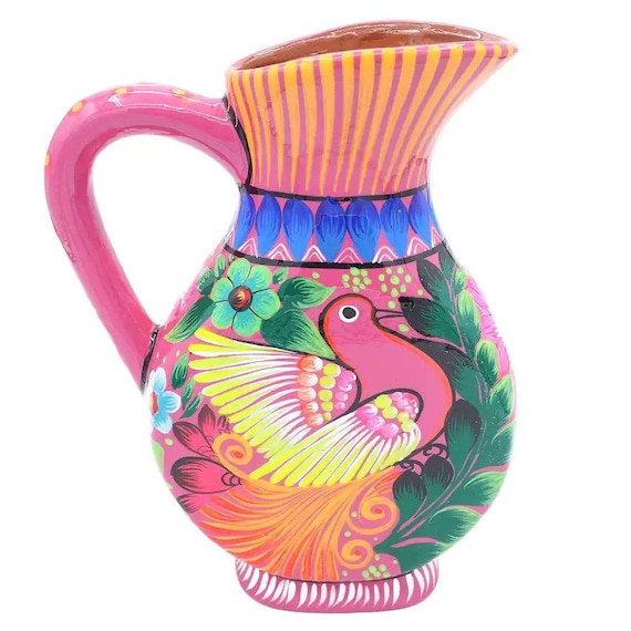Hand-painted Xalitla Clay Pitcher - Etsy