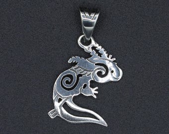 Sterling Silver Delicate Axolotl Pendant