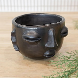Barro Negro, Black Clay, Faces Mug