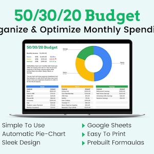 50 30 20 Budget - Google Sheets Template - Financial Planner