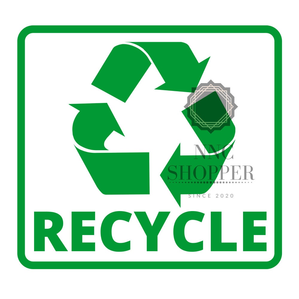 Recycling Symbol SVG, Recycling Signs, Trash Can Decals Svg, Recycle