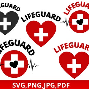 Lifeguard SVG Bundle, Lifeguard Clipart, Digital Silhouette Files, For Cricut Design, Instant Download