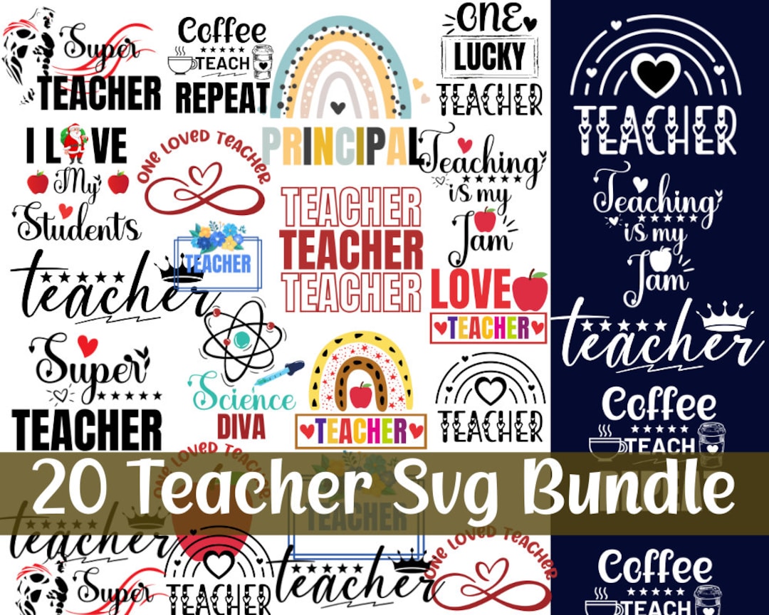 Teacher Svg Bundle, Teacher Svg, Teacher Appreciation Svg, Funny Svg ...