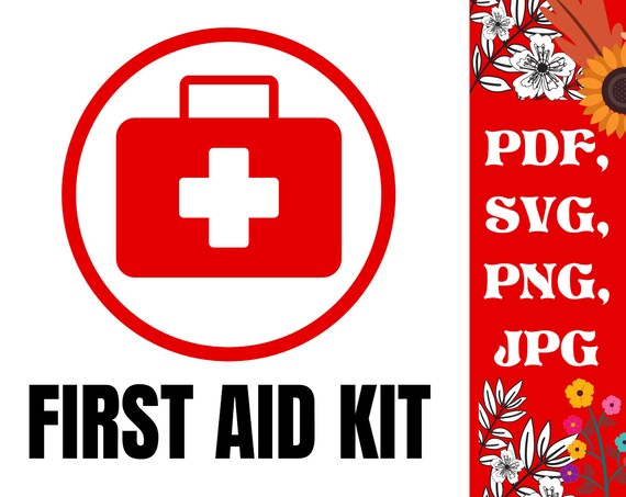 First Aid Kit Svg Cut Files, Silhouette Cricut Emergency Kit Medicine, First  Aid Box File for Printable Art 