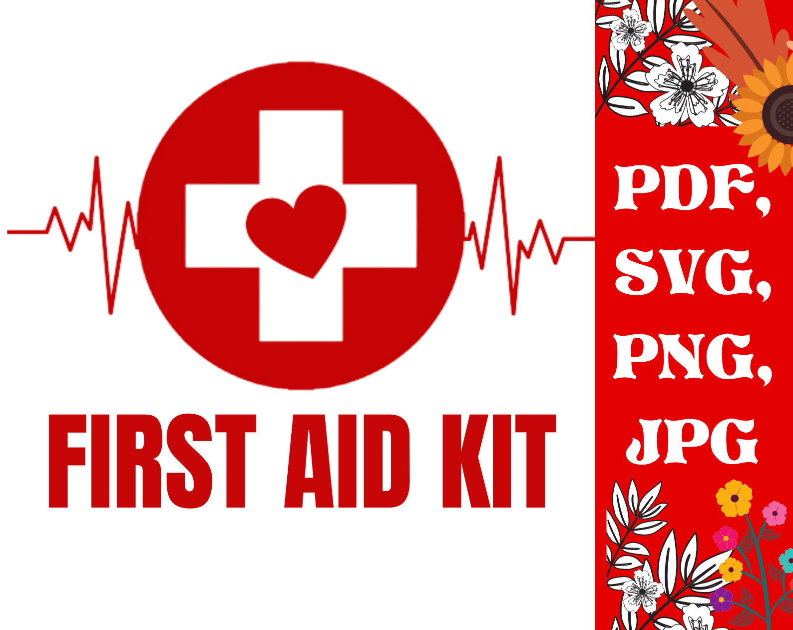 First Aid Kit Svg Cut Files, Silhouette Cricut Emergency Kit