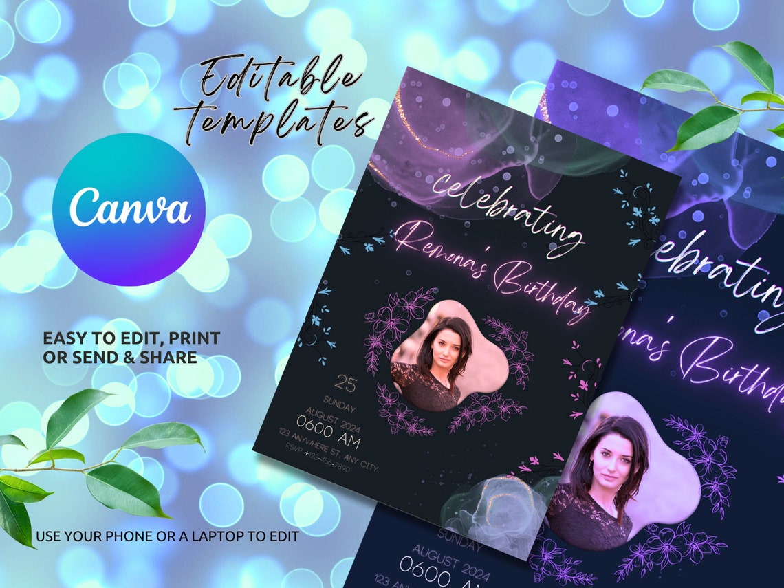 Editable Birthday Invitation Template - Editable Template, Printable ...