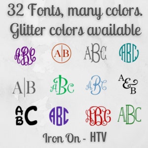 Monogram Iron on decal, heat transfer, iron on, iron on letters, monogram initials, bachelorette wedding couple sticker MrAndMrs sticker