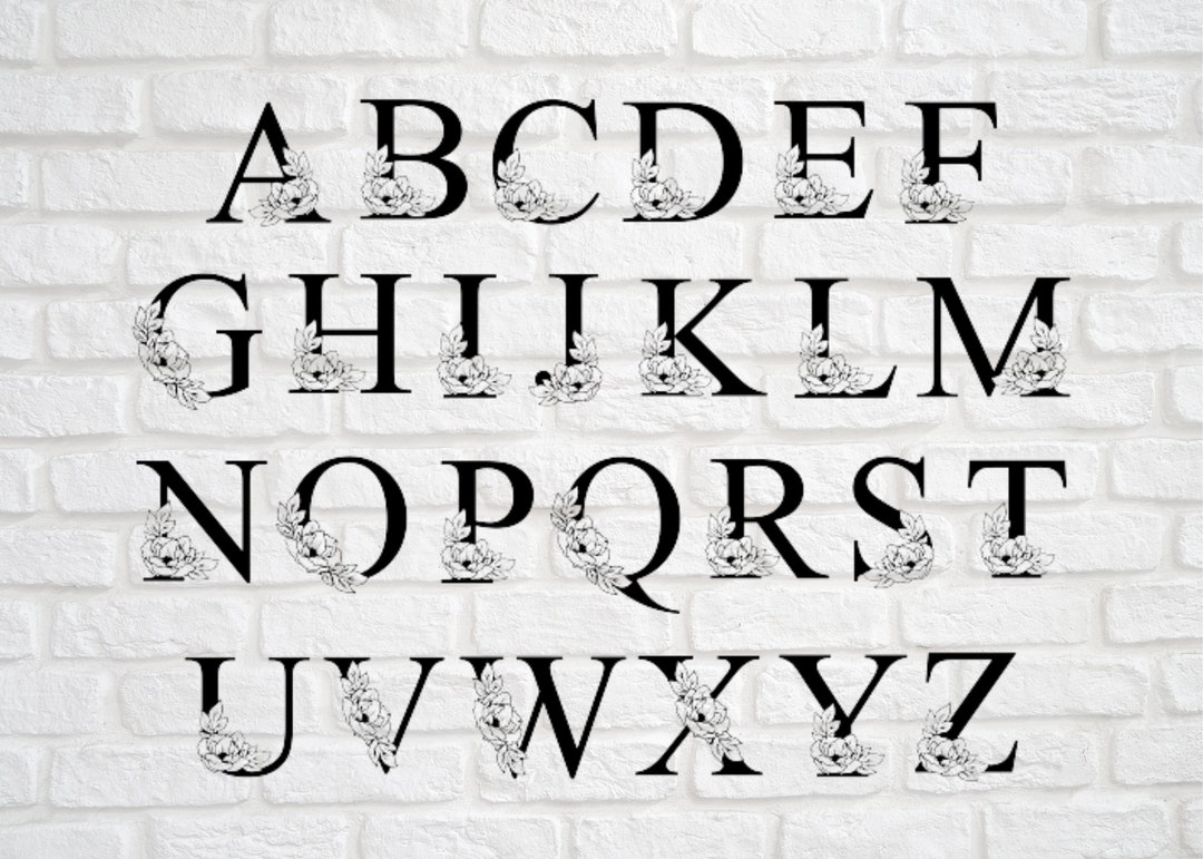 Flowered Single Letter Iron on Decal Heat Transfer Vinyl Etsy