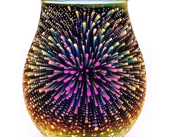 Wax Melt Warmers: 3D Firework Glass Electric Melter Fragrance Warmer