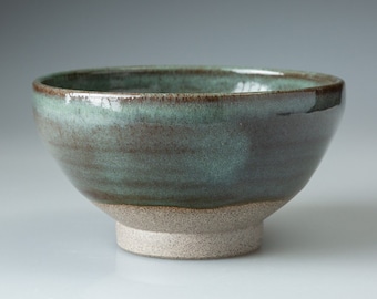 Grey/Green medium stoneware bowl 12cm