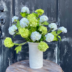 Artificial Snowball Hydrangea Stem-Green Snowball-White Snowball-Wreath Supplies-Faux Florals-Artificial Florals for Summer&Spring designs