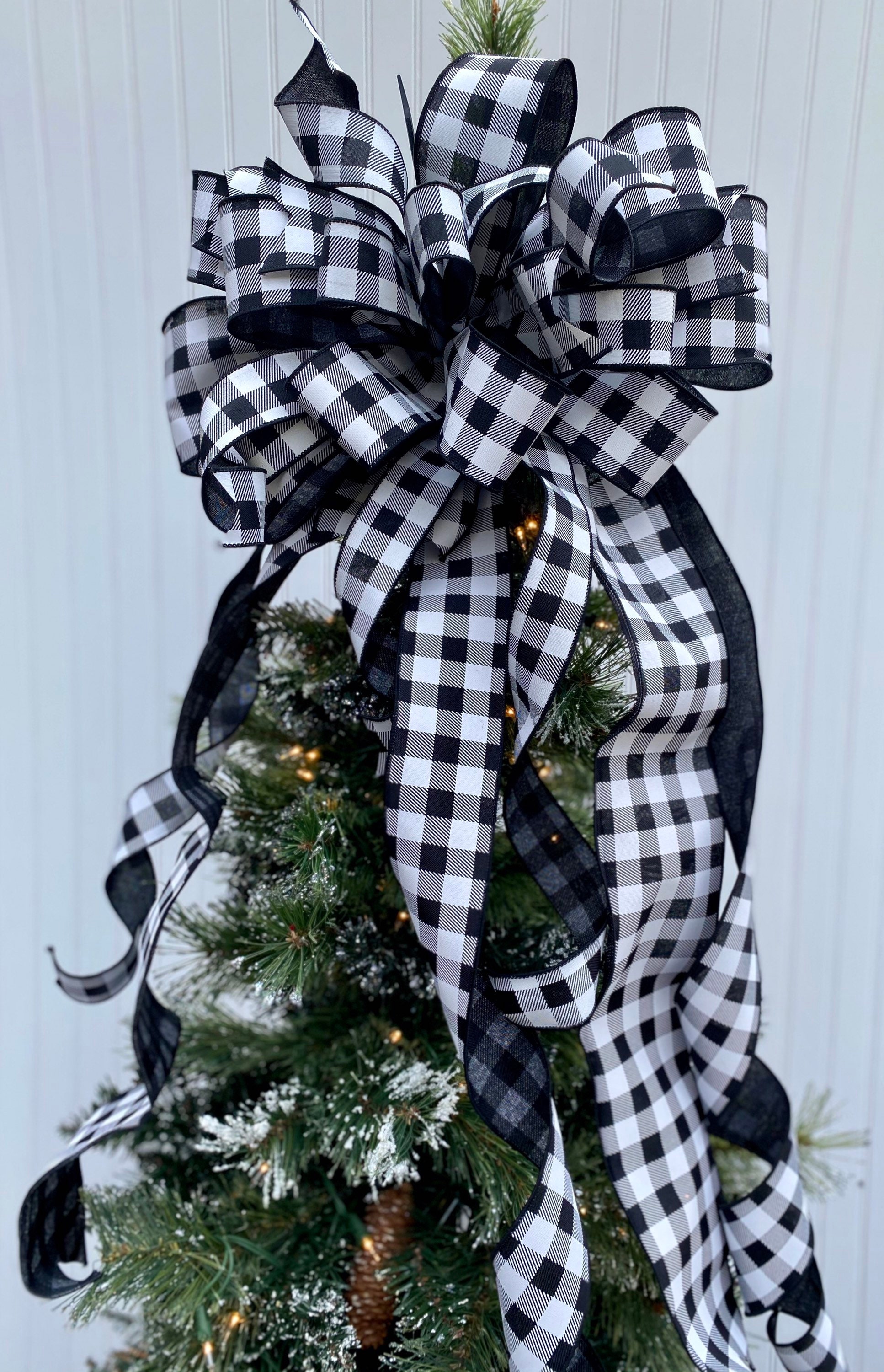Farmhouse or Rustic Black and White Buffalo Christmas Tree Etsy