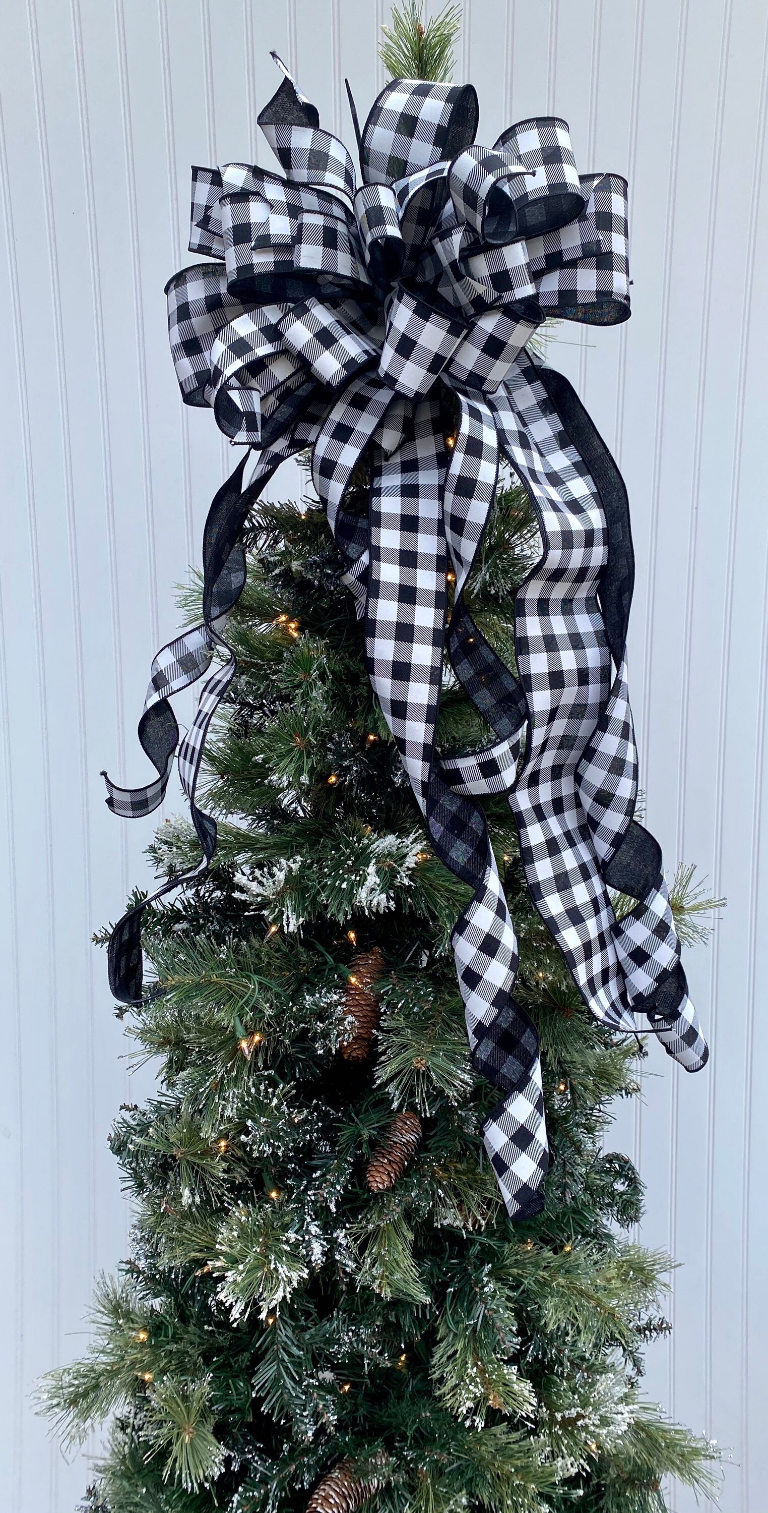 Farmhouse or Rustic Black and White Buffalo Christmas Tree Etsy