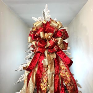 Nœud Géant Pour Sapin De Noël - Velours Rouge, Queue 9.8 Pieds (3m), Décoration Murale, Couronne, 50 X 38 Cm