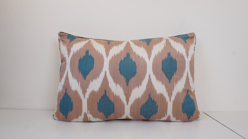 Double Side Ikat Pillow Case 16/'/' x 24/'/' Decorative Pillows For Couch Sofa Pillows Lumbar Pillow Back Side Silk \u0130kat Pillow Cover