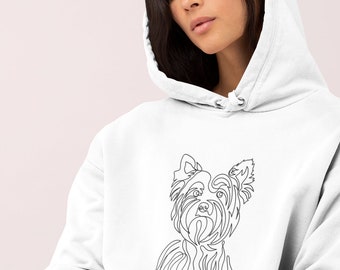 Yorkie One Line Art Trendy Hoodie