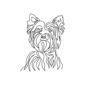 Yorkie One Line Art SVG | Custom Dog Portrait Digital Download