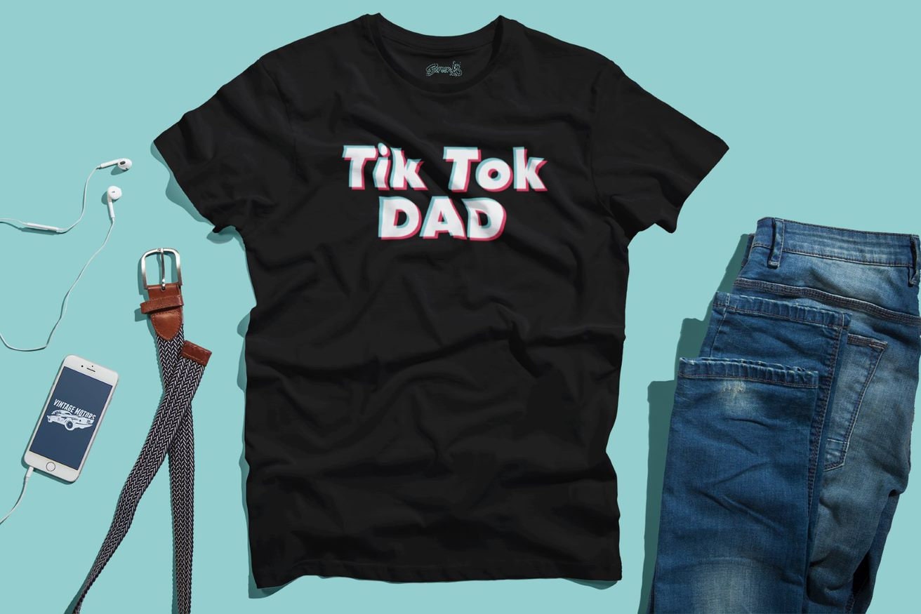 Tik Tok Dad Novelty Tshirt Black Fathers Day Funny Joke Idea Etsy