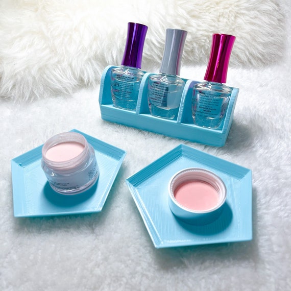 3D Printed Dip Nail Beginner Set: Liquid Holder & Powder Trays